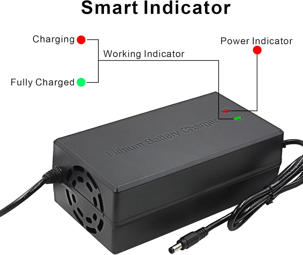 Voltrix Racing 54.6V 5A Lithium-Ion Charger for Tuttio Electric Dirt Bikes – 48V Fast Charger with Multiple Plugs