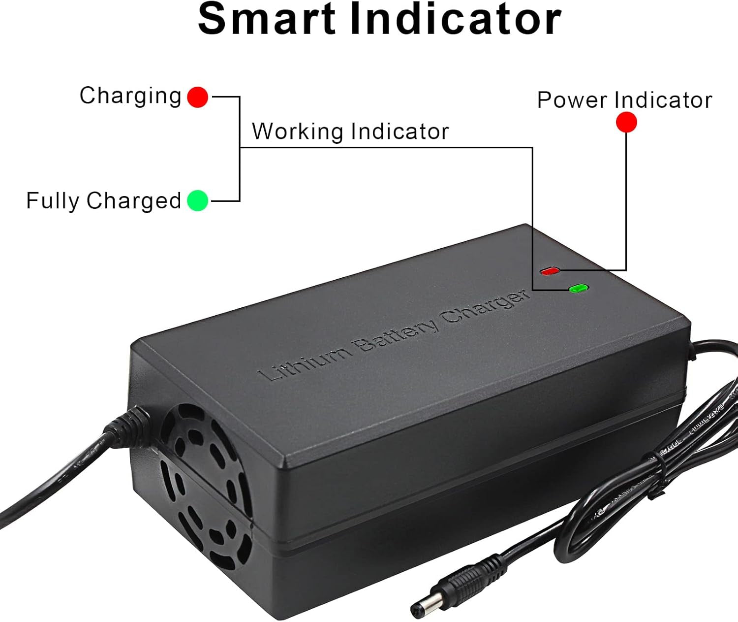 Voltrix Racing 54.6V 5A Lithium-Ion Charger for Tuttio Electric Dirt Bikes – 48V Fast Charger with Multiple Plugs