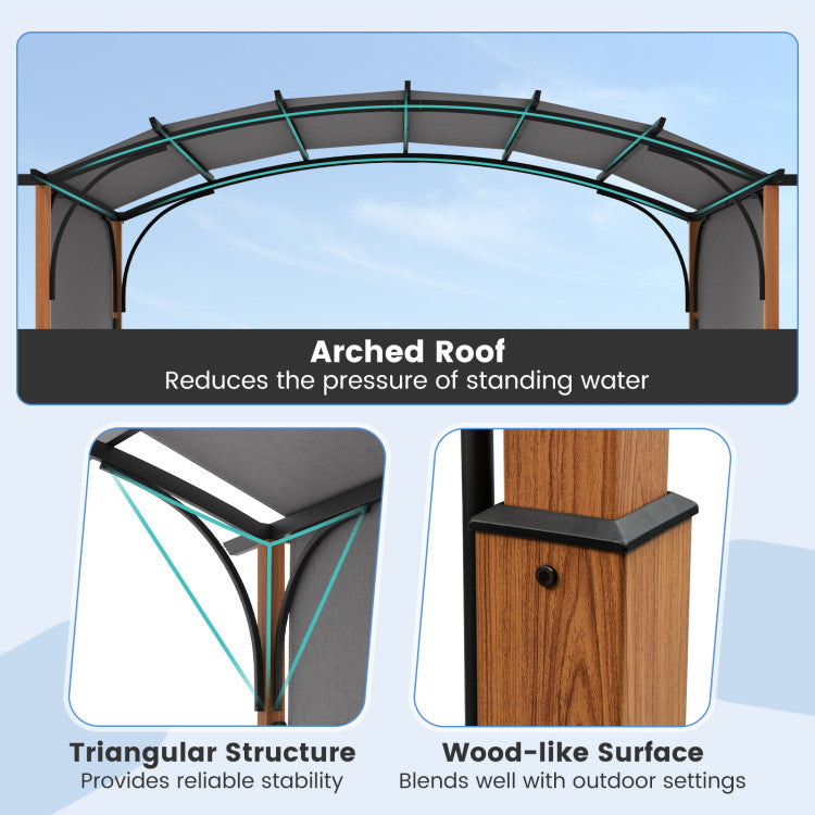 10 x 12 FT Outdoor Retractable Pergola with Retractable Canopy for Patio