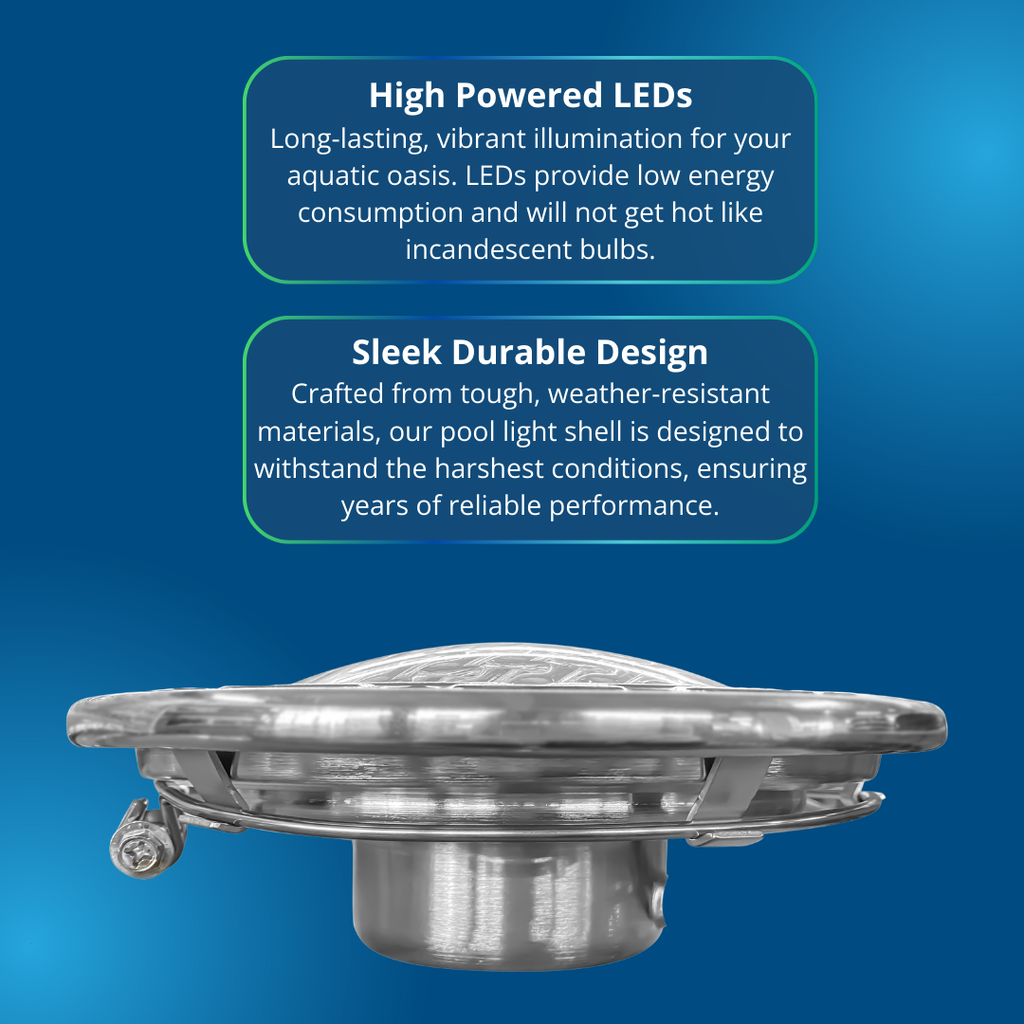 Life-Bulb 10" Color LED Inground Pool Light (100ft Cord) | Replaces Pentair IntelliBrite 5G (12V) | Lifetime Replacement Program