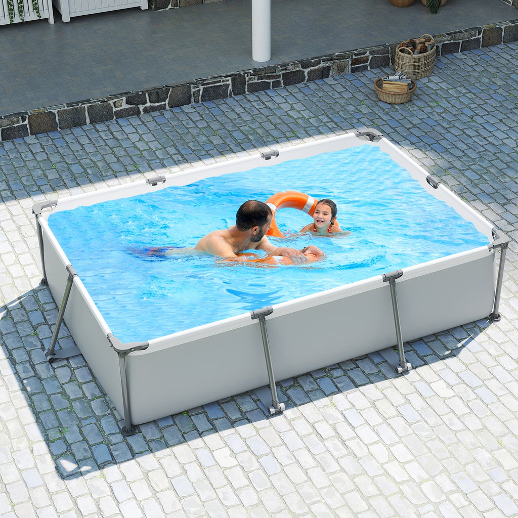 690/978/1158/1617 Gal Outdoor Family Swimming Pool with Metal Frame
