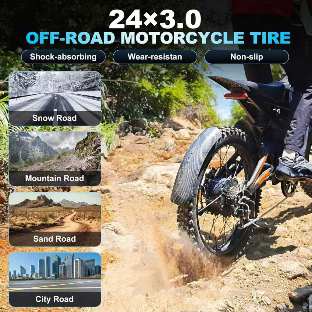 T2000 Electric Dirt Bike-Style E-Bike (3000W)