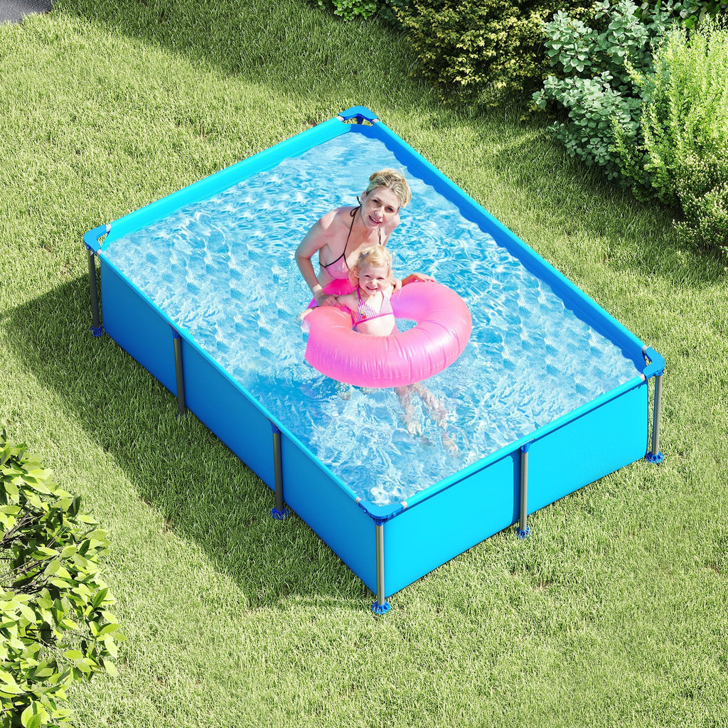 690/978/1158/1617 Gal Outdoor Family Swimming Pool with Metal Frame