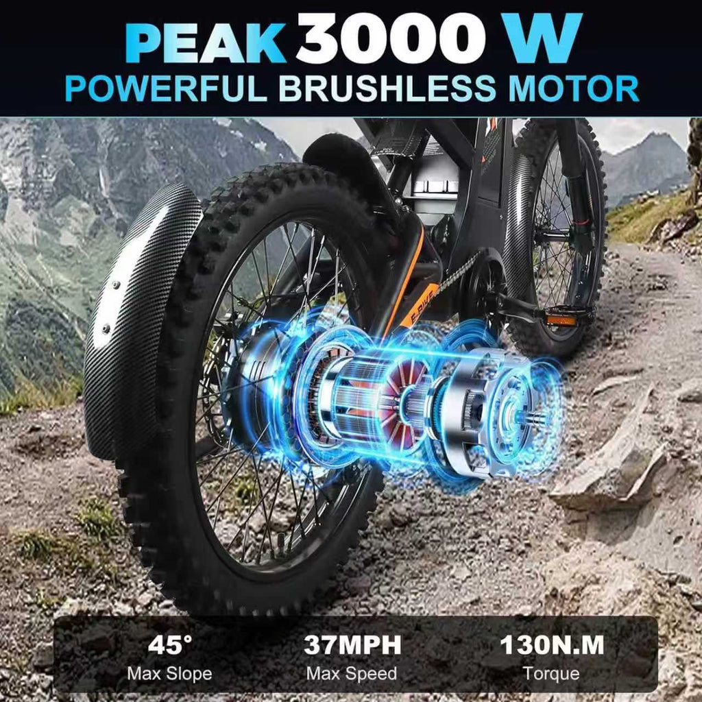 T2000 Electric Dirt Bike-Style E-Bike (3000W)