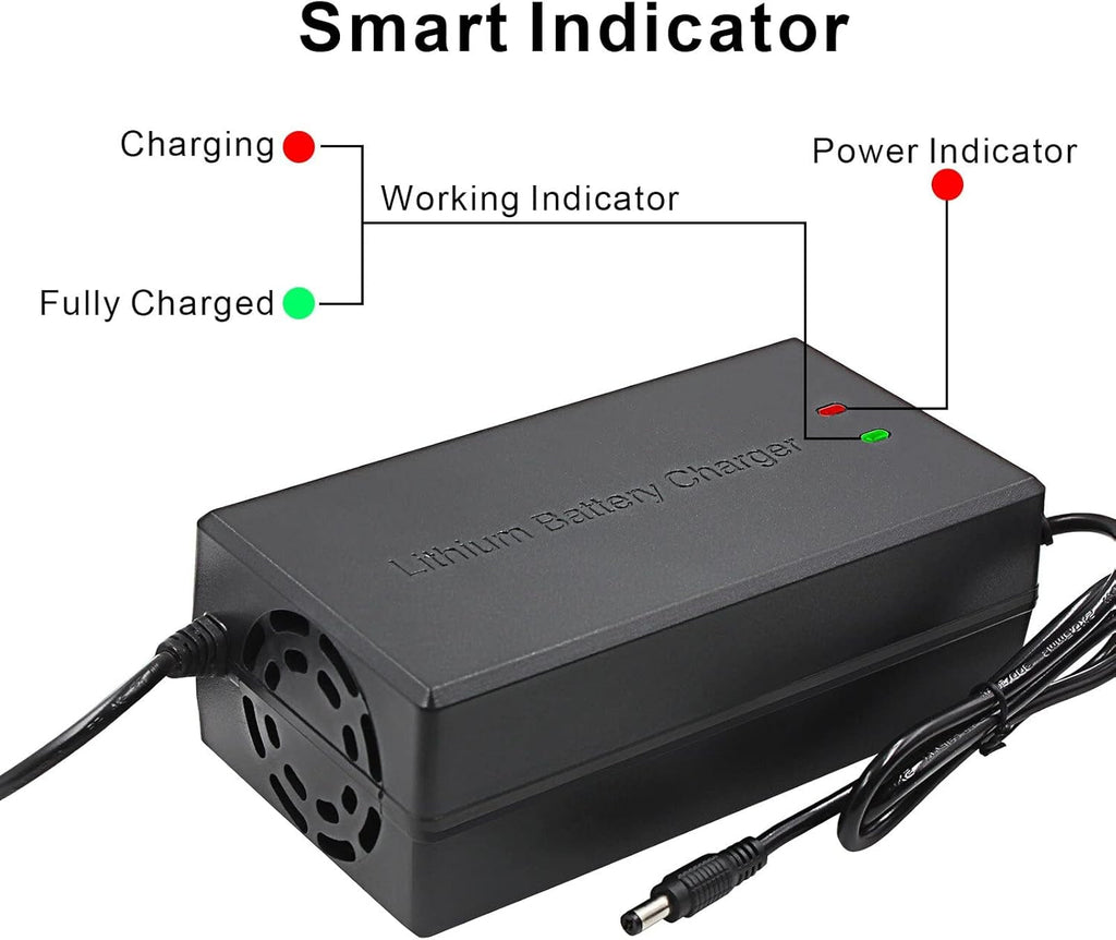 Voltrix Racing 54.6V 5A Lithium-Ion Charger for Tuttio Electric Dirt Bikes – 48V Fast Charger with Multiple Plugs