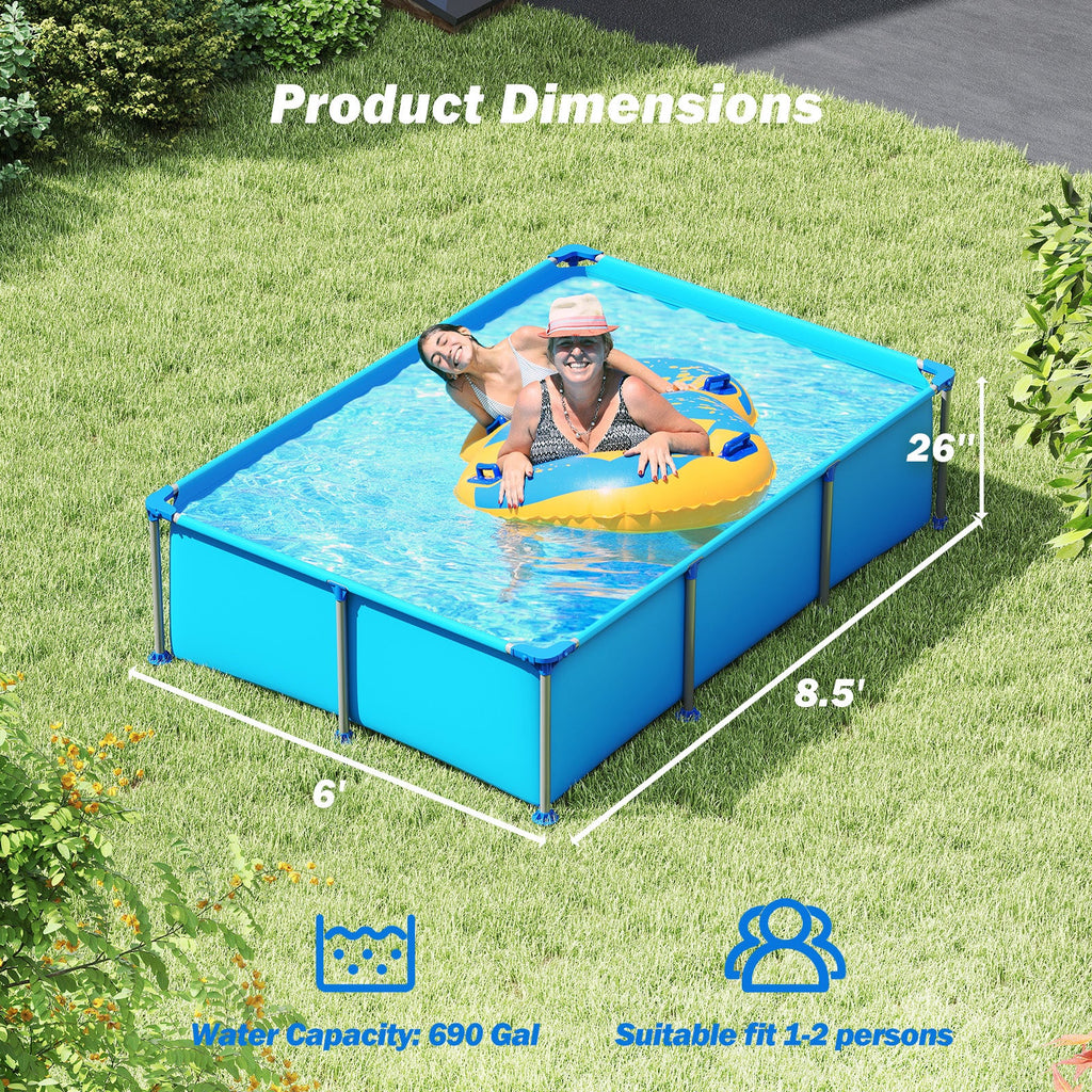 690/978/1158/1617 Gal Outdoor Family Swimming Pool with Metal Frame