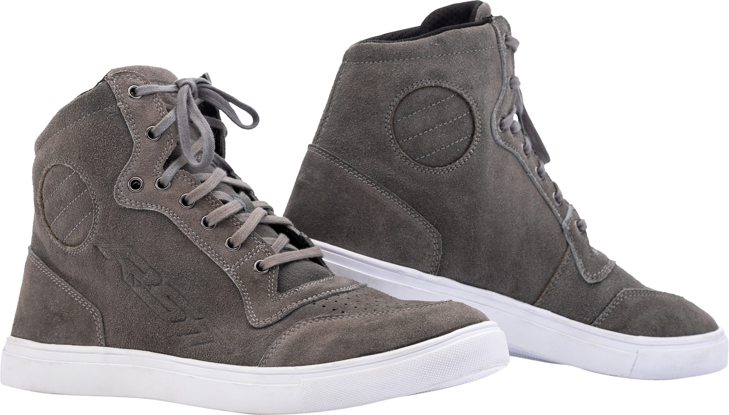 RST Ladies Hitop Moto Sneaker Ce Grey Suede Sz 5 556-3062136