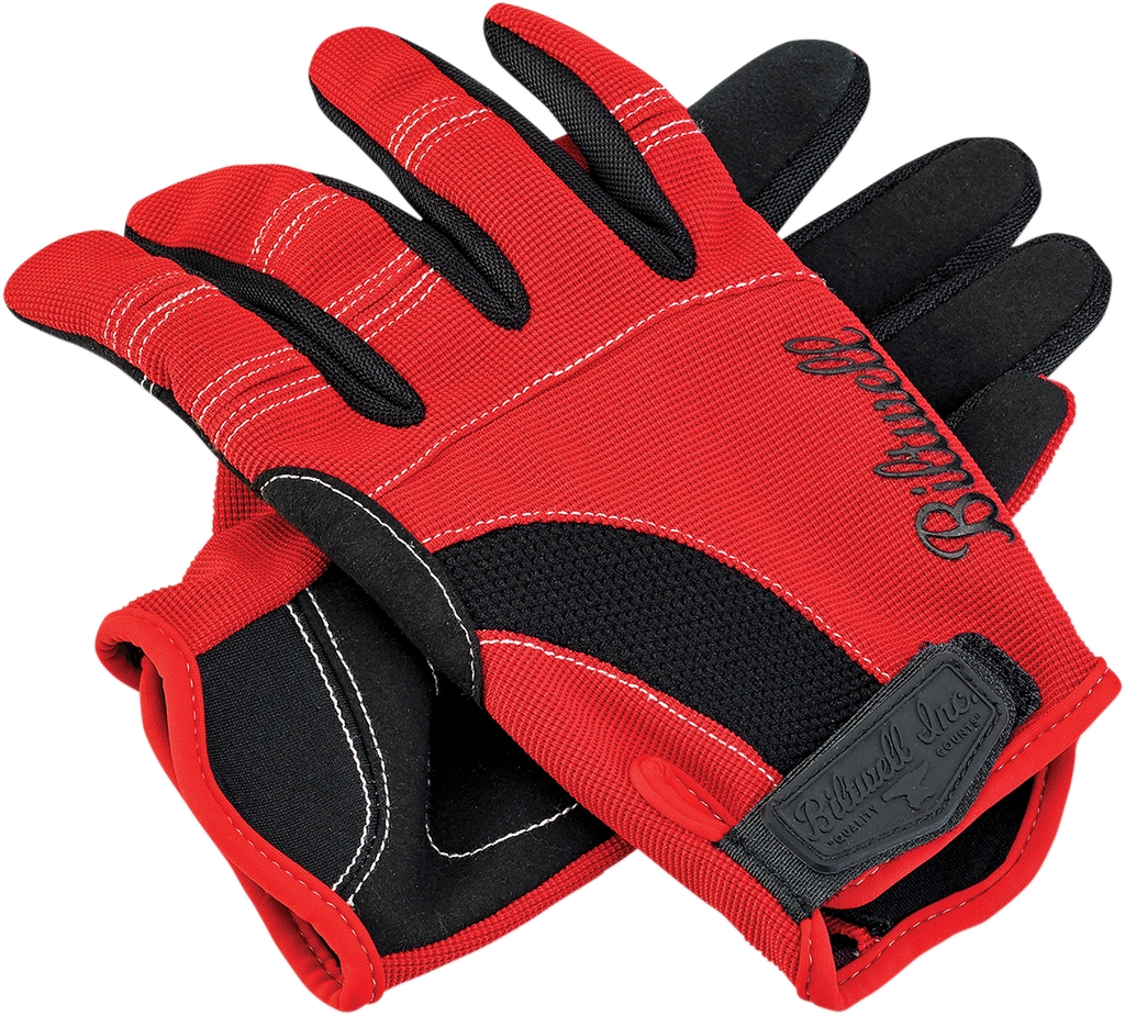 BILTWELL Moto Gloves - Red/Black/White - Medium 1501-0804-003
