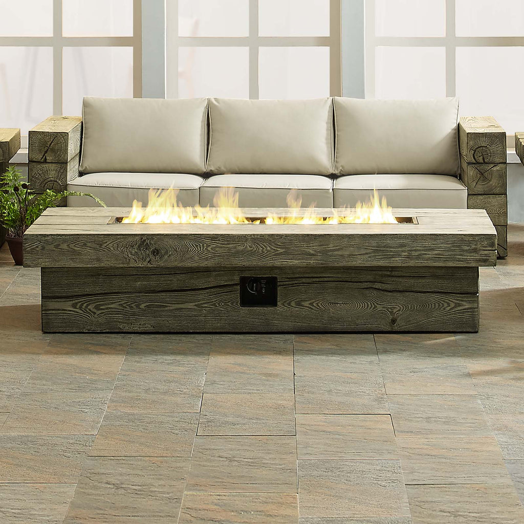 Manteo 70" Rectangular Outdoor Patio Fire Pit Table by Modway