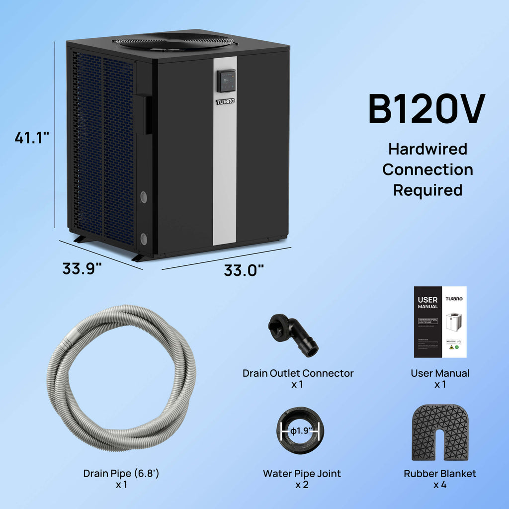 Beluga Inverter Top Discharge Pool Heat Pump, 120K/160K BTU