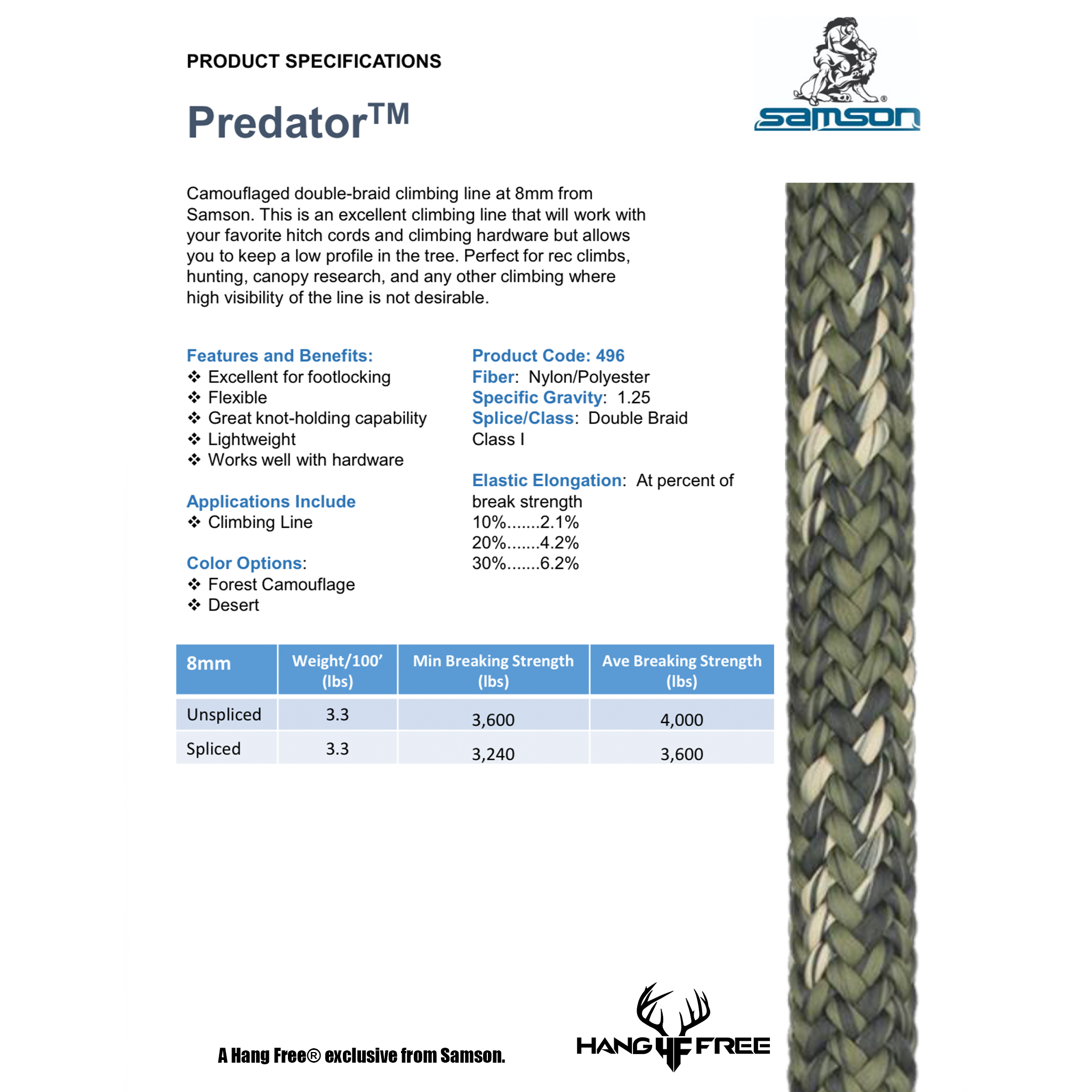 8mm Predator™ Rope-By The Foot/Spool