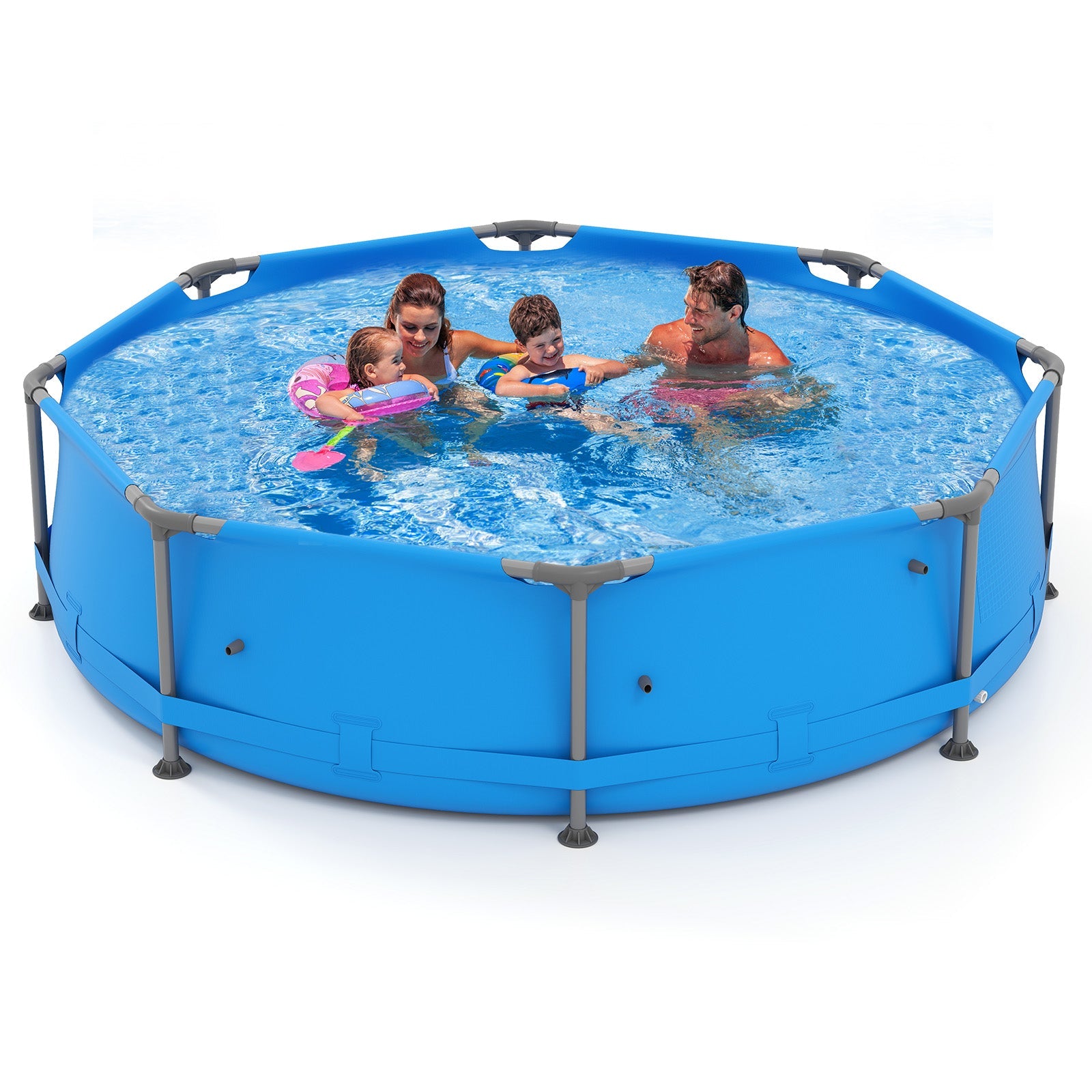 690/978/1158/1617 Gal Outdoor Family Swimming Pool with Metal Frame