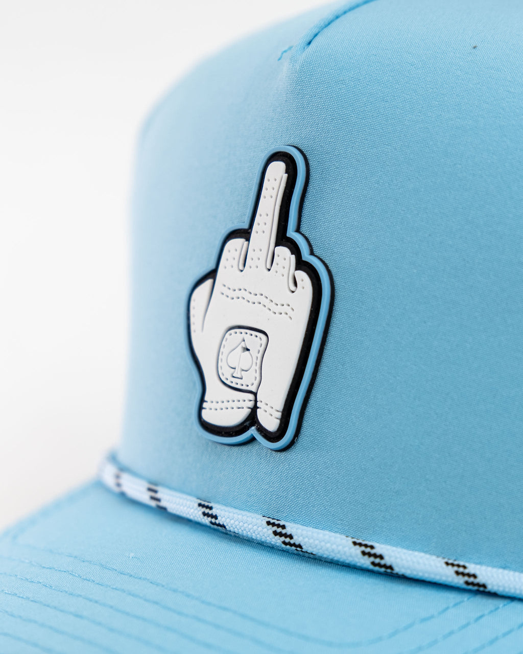 Middle Finger Baby Blue - Perforated Rope Hat