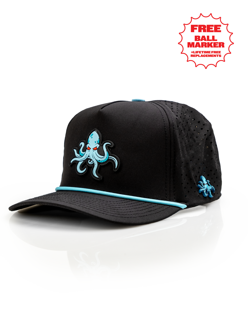 Kraken Black - Perforated Rope Hat