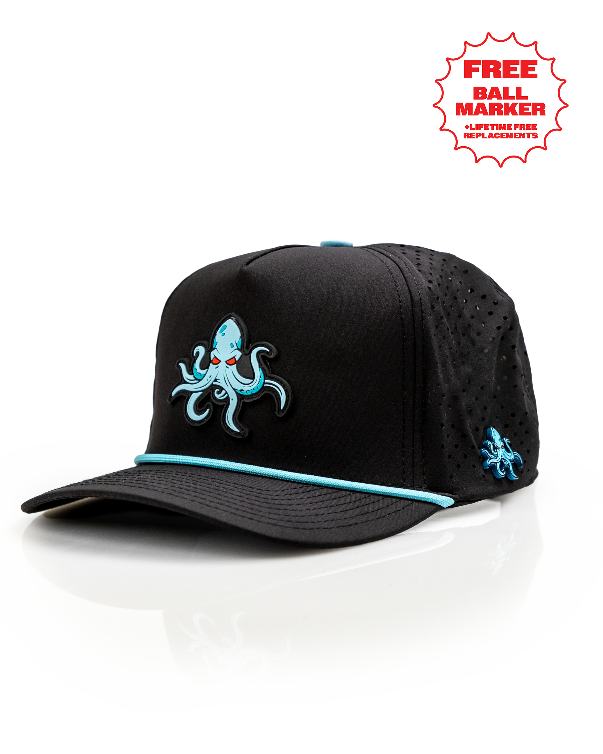 Kraken Black - Perforated Rope Hat