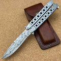 Custom Handmade Damascus Balisong Butterfly Knife – Precision, Style & Strength
