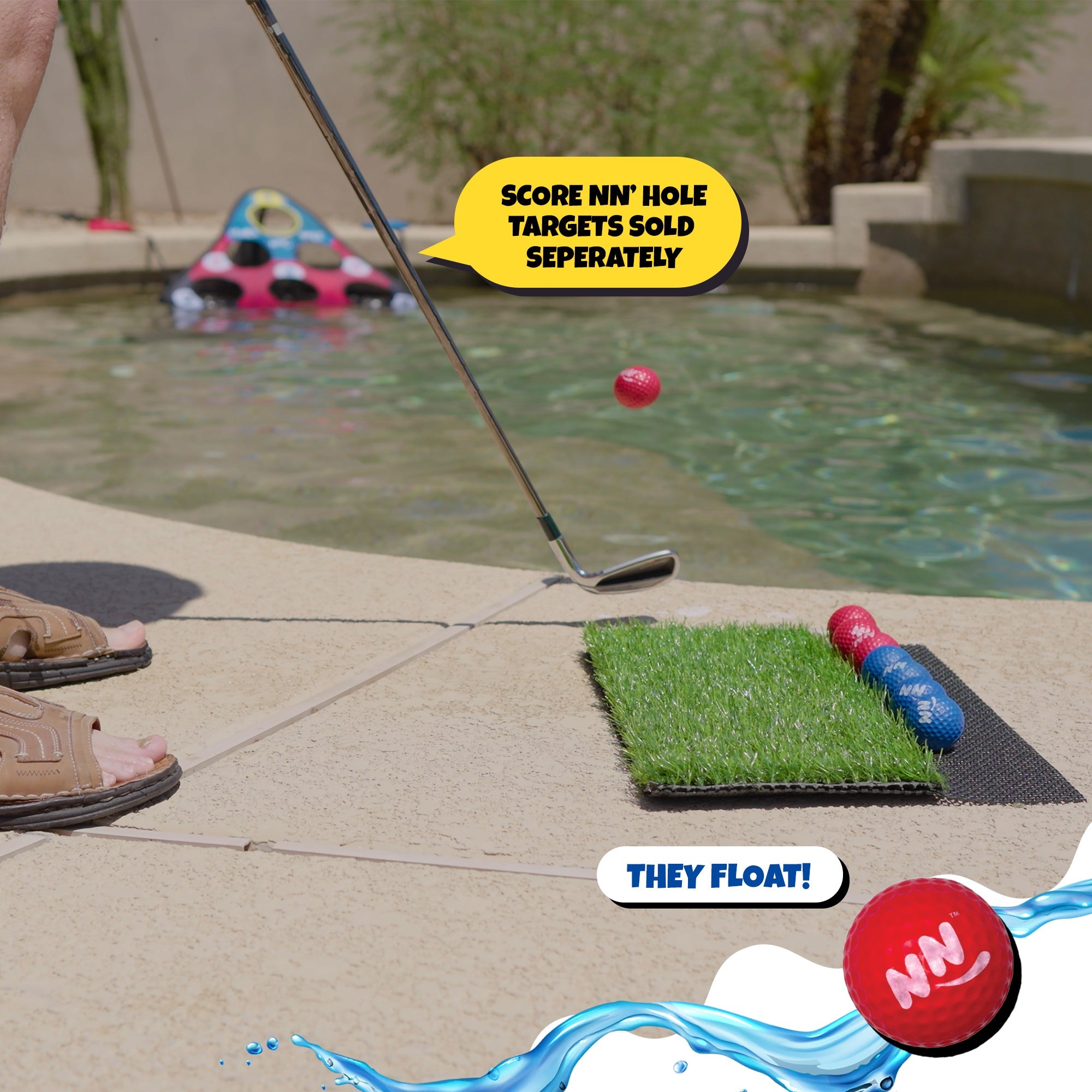 CHIP NN' HOLE Game Mode | Golf balls With Golf Mats ONLY | Targets NOT Included | Golf Meets Cornhole |