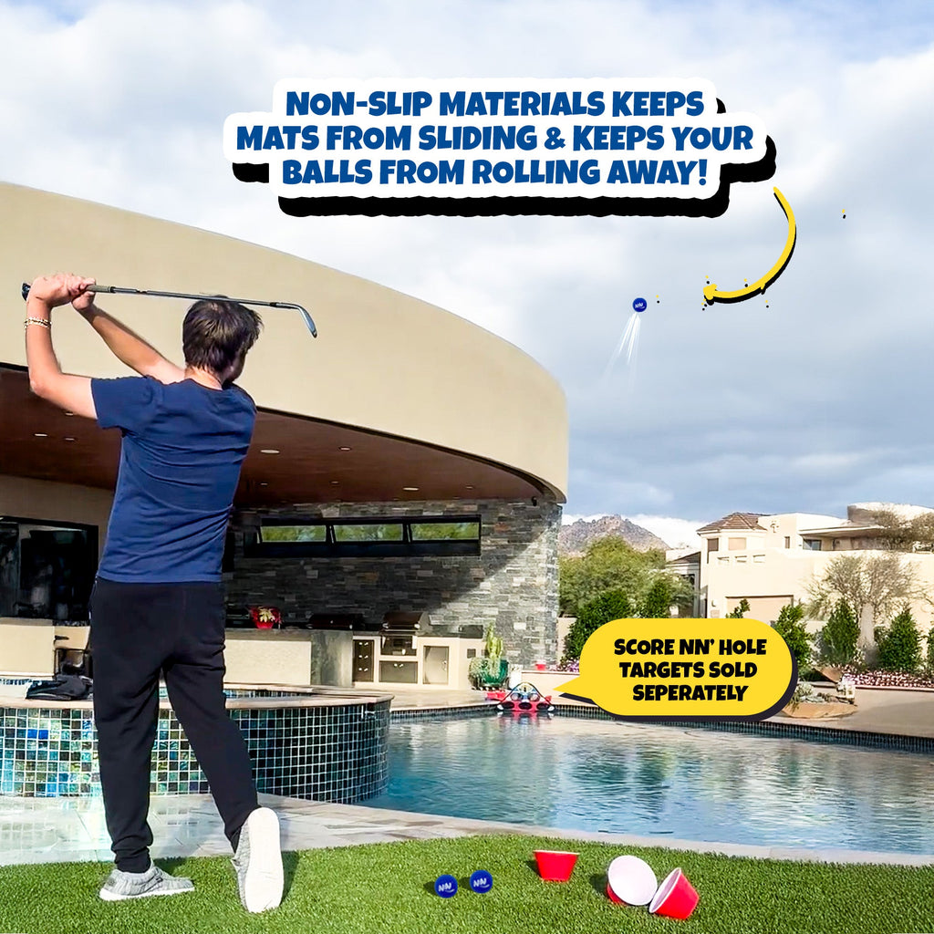 CHIP NN' HOLE Game Mode | Golf balls With Golf Mats ONLY | Targets NOT Included | Golf Meets Cornhole |