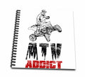 3dRose Carsten Reisinger - Illustrations - ATV Addict Rider Jumping Four Wheeler Offroad - Drawing Book