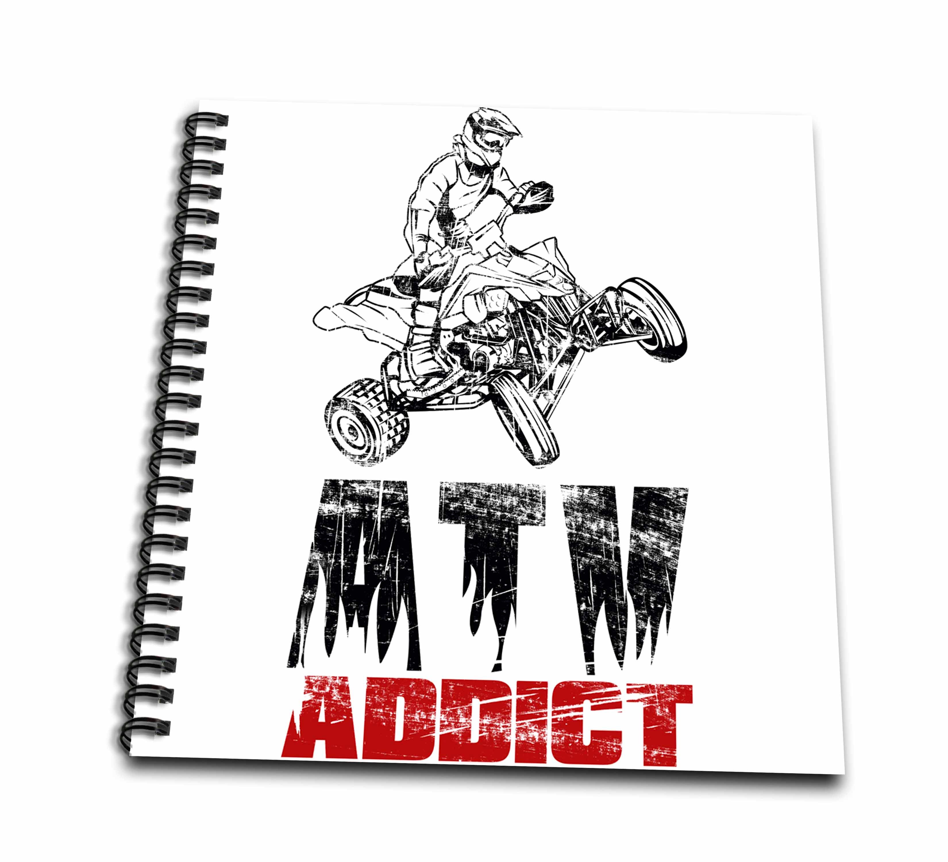 3dRose Carsten Reisinger - Illustrations - ATV Addict Rider Jumping Four Wheeler Offroad - Drawing Book