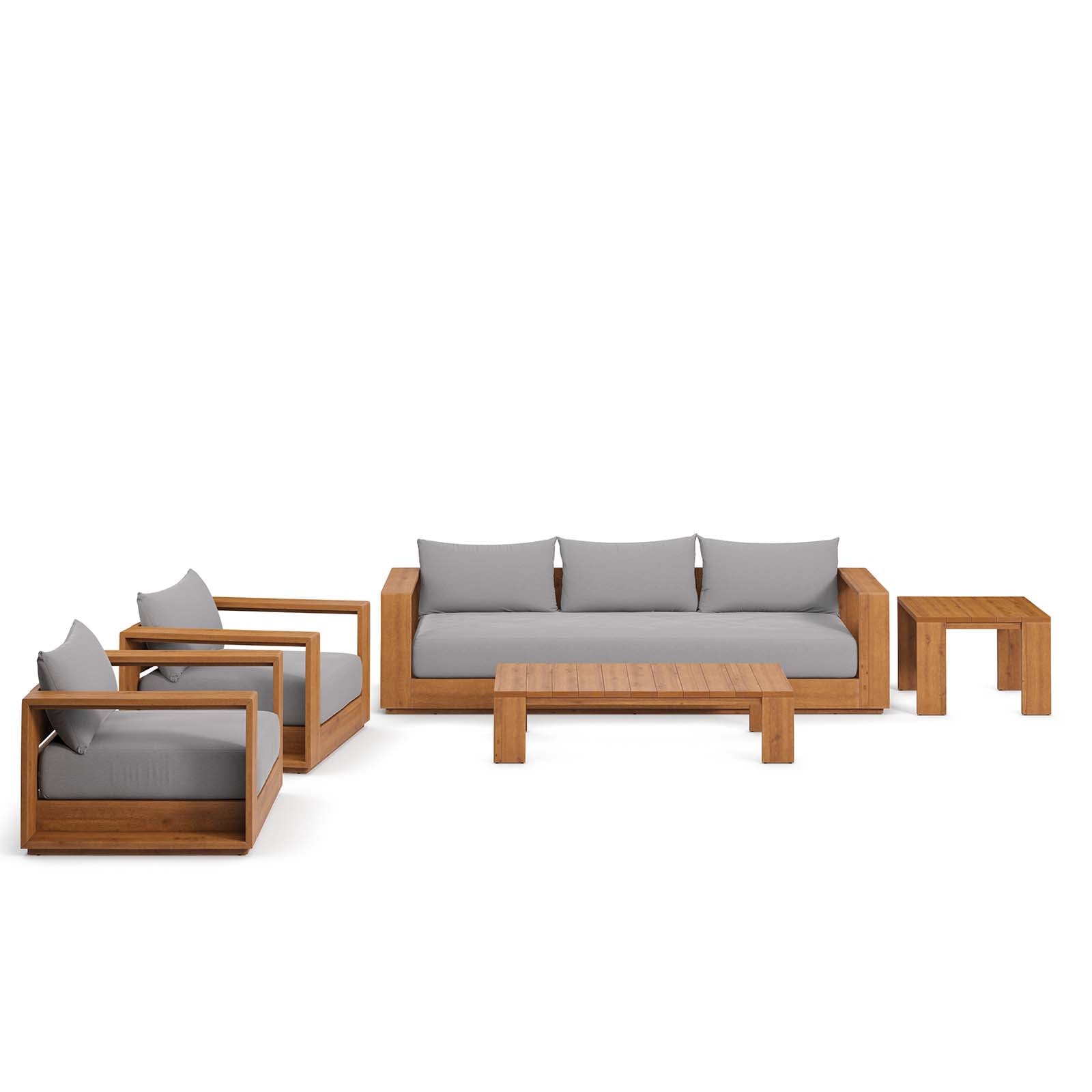 Tahoe 5-Piece Outdoor Patio Acacia Wood Furniture Set by Modway