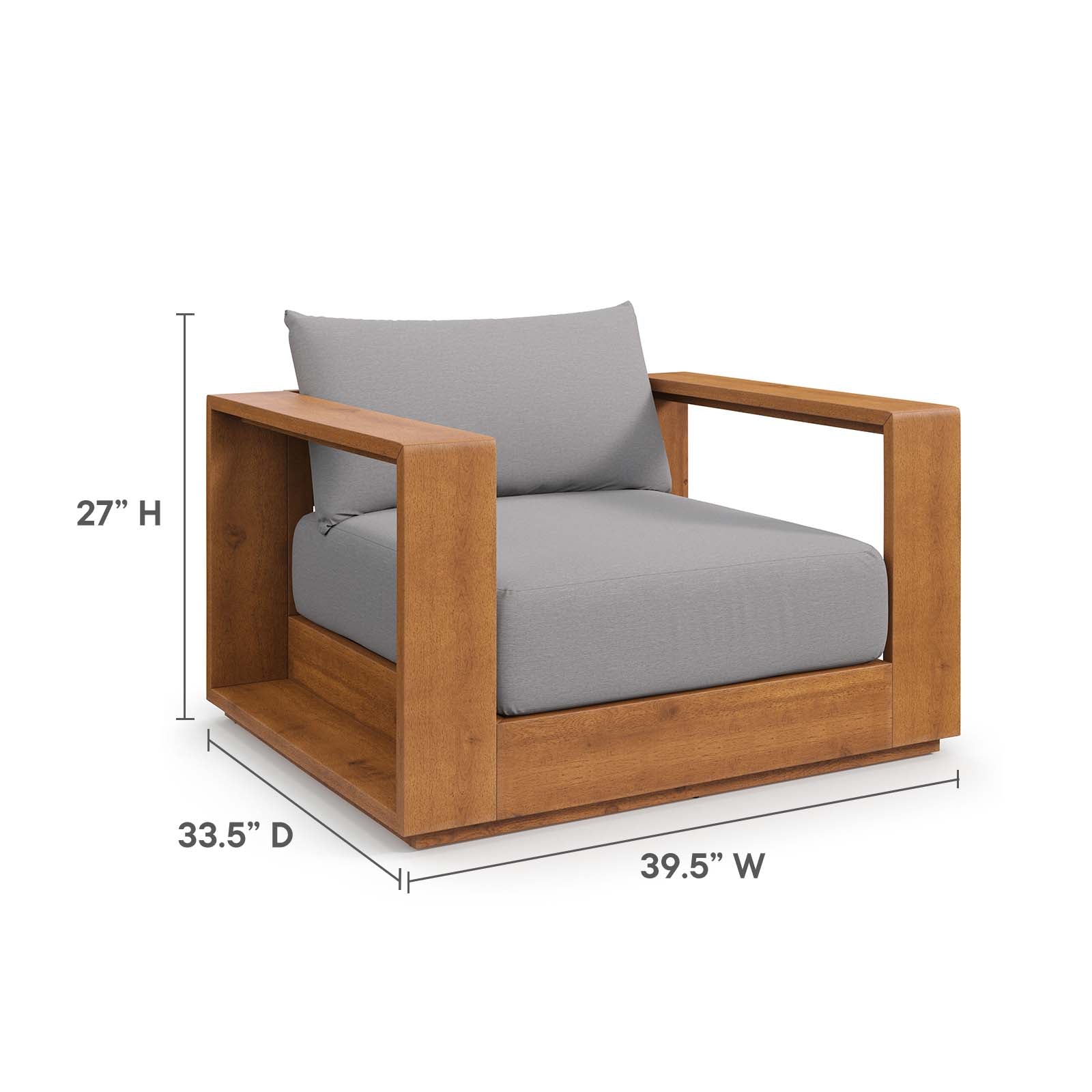 Tahoe 5-Piece Outdoor Patio Acacia Wood Furniture Set by Modway