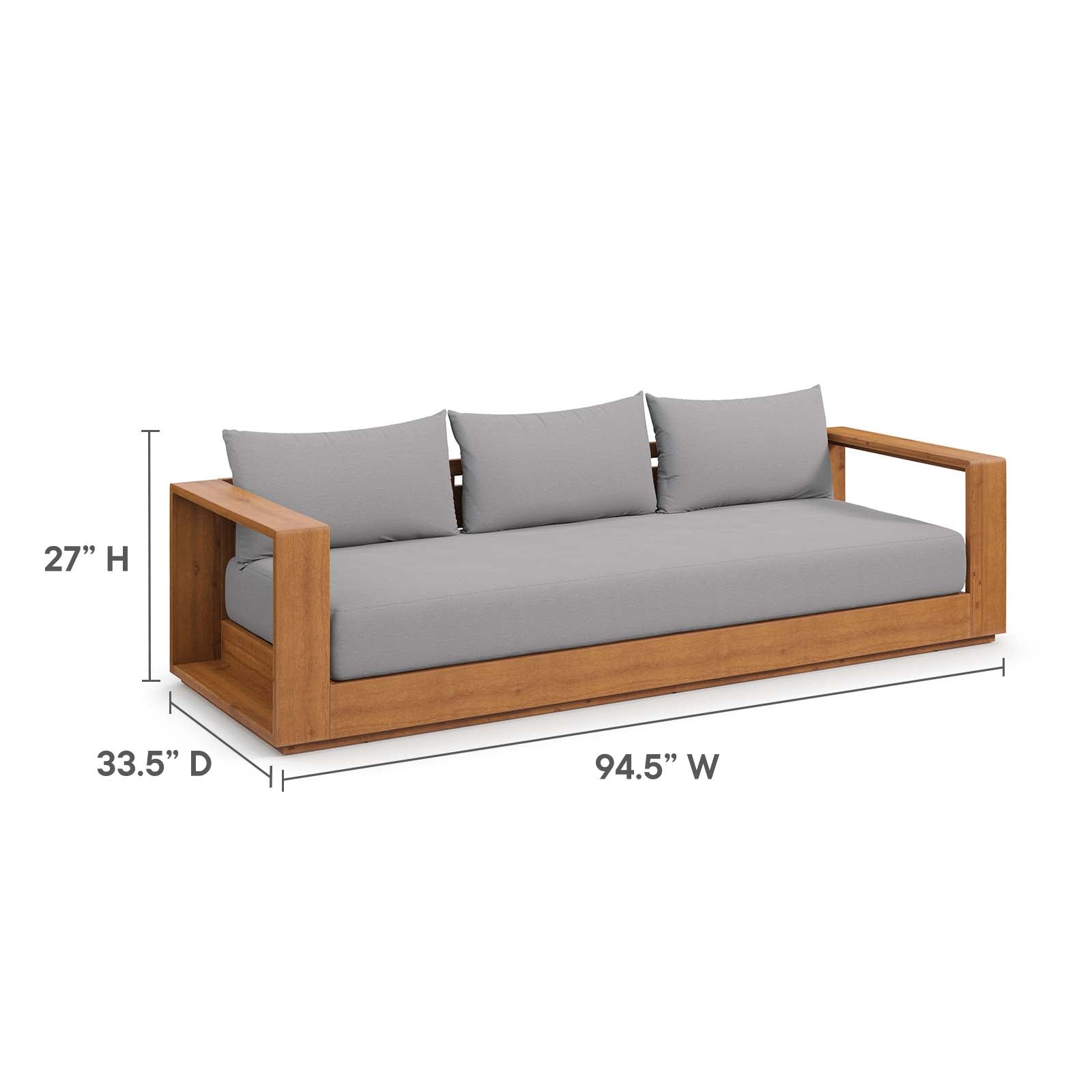 Tahoe 5-Piece Outdoor Patio Acacia Wood Furniture Set by Modway