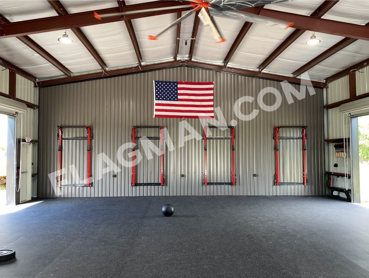 WallSafe™ Nylon Wall-Mounted American Flag | Reinforced Edge Grommets | Made in USA