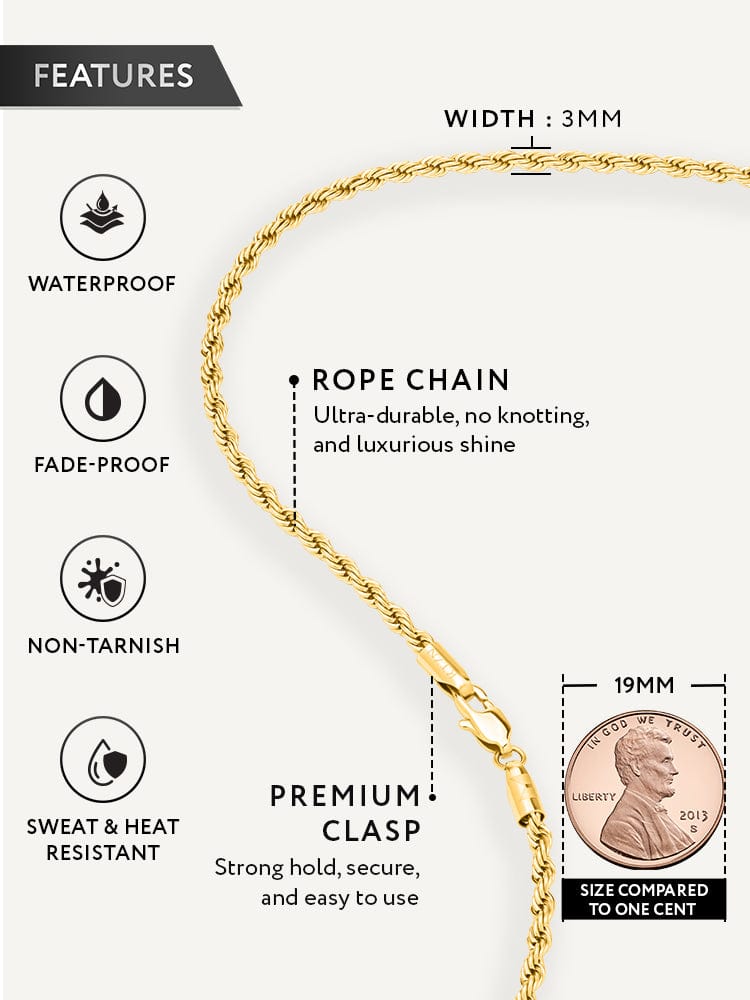 Gold Rope Chain (3mm)