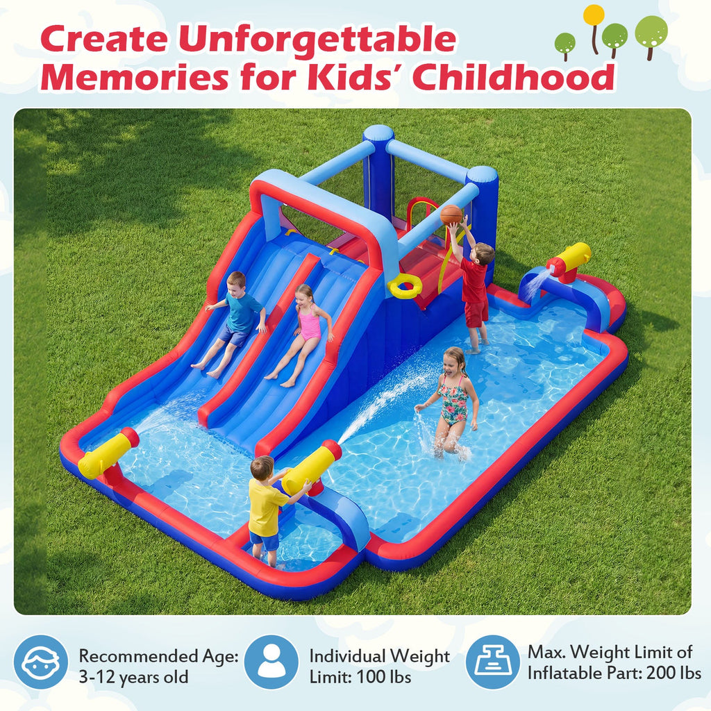 Inflatable Water Slide Park for Kids Backyard Outdoor Fun (without Blower)