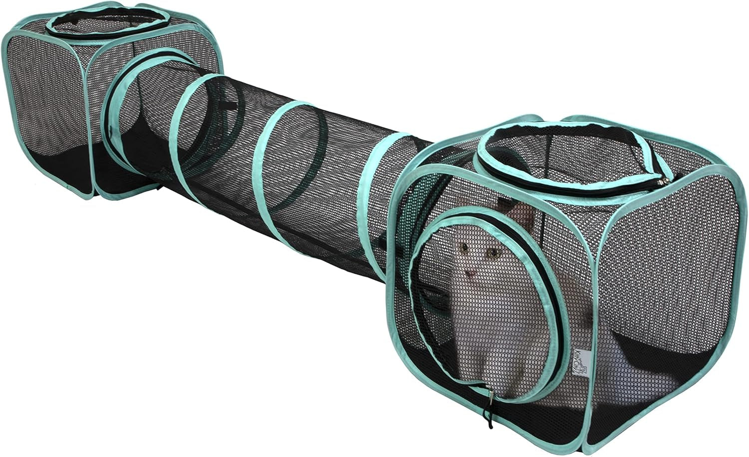 Outdoor Cat Catio Playpen with Washable Bed and Zip Access