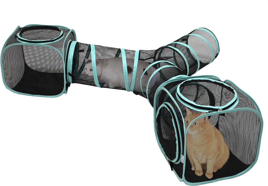 Outdoor Cat Catio Playpen with Washable Bed and Zip Access
