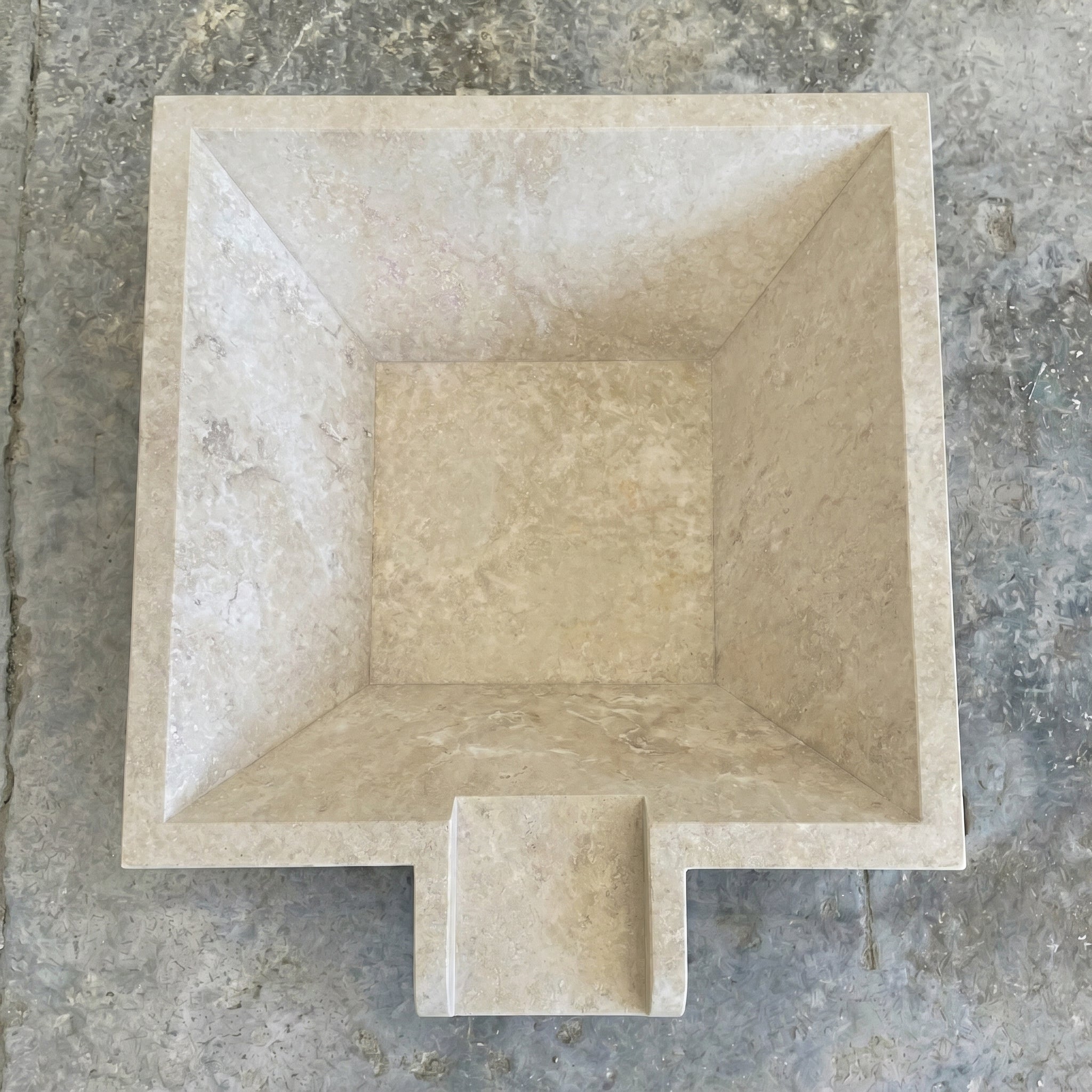 Miletos Ivory Travertine Natural Stone Pool Square Poolwok with Lip