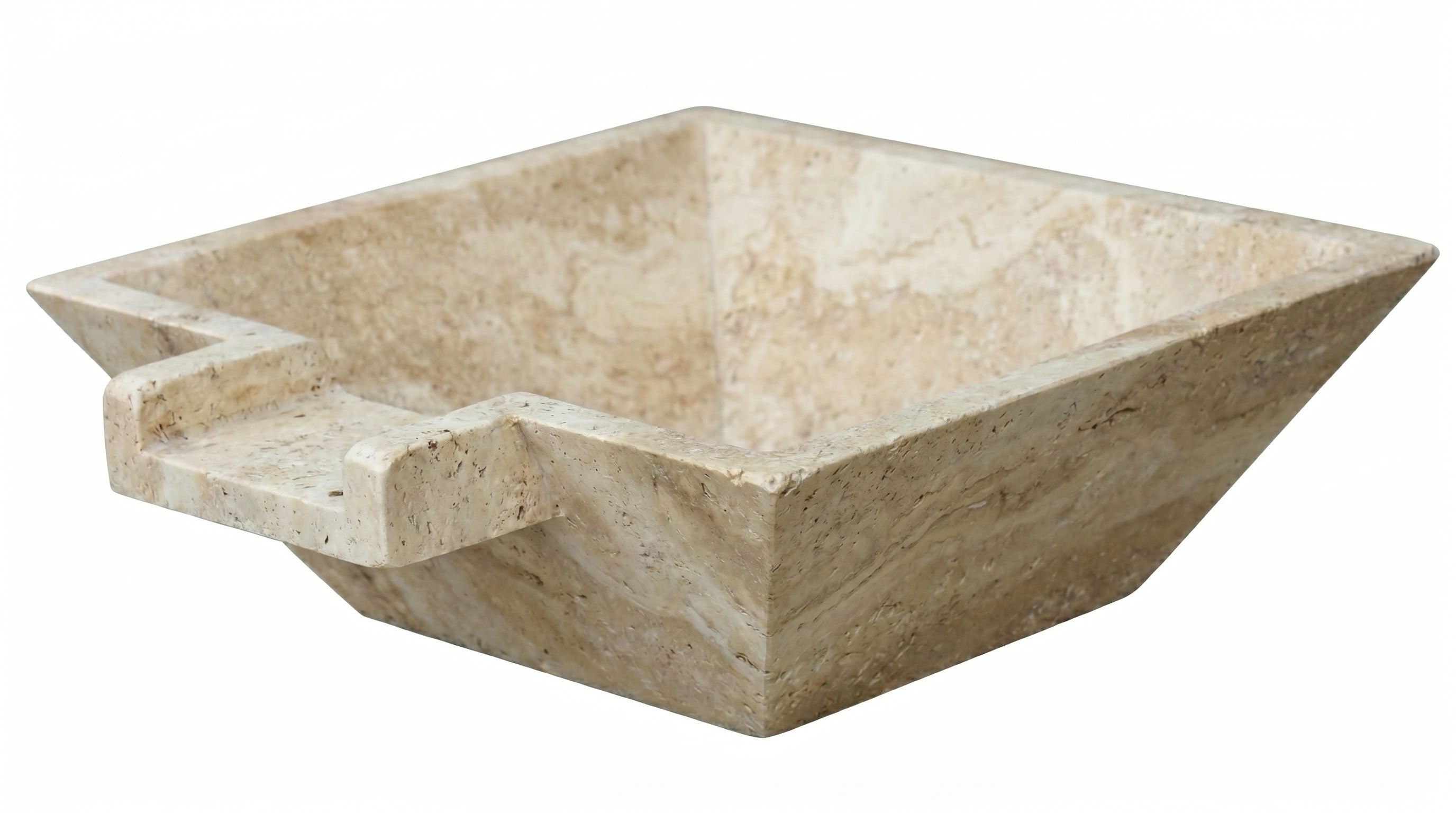 Miletos Ivory Travertine Natural Stone Pool Square Poolwok with Lip