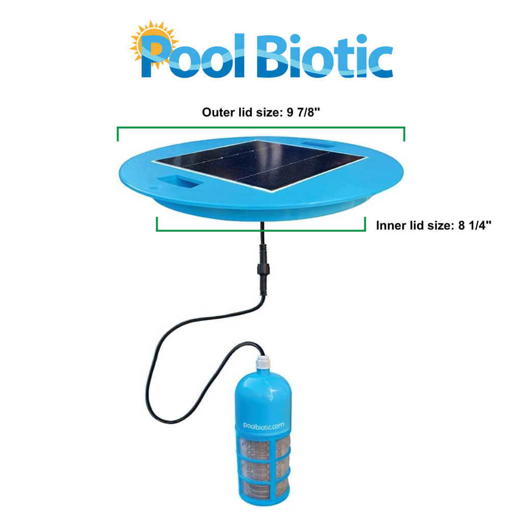 Pool Biotic Solar Pool Ionizer | In-Skimmer Clean-Out Fitment (Up to 45K Gallons) | Lifetime Replacement Program