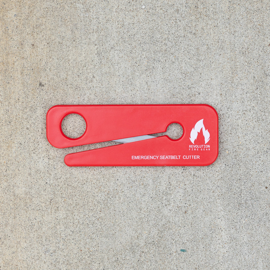Firefighter 5 Pocket Tool Pouch with Gift Pack inc. Shove Knife & Seatbelt Cutter, Standard Tool Pouch (Red)