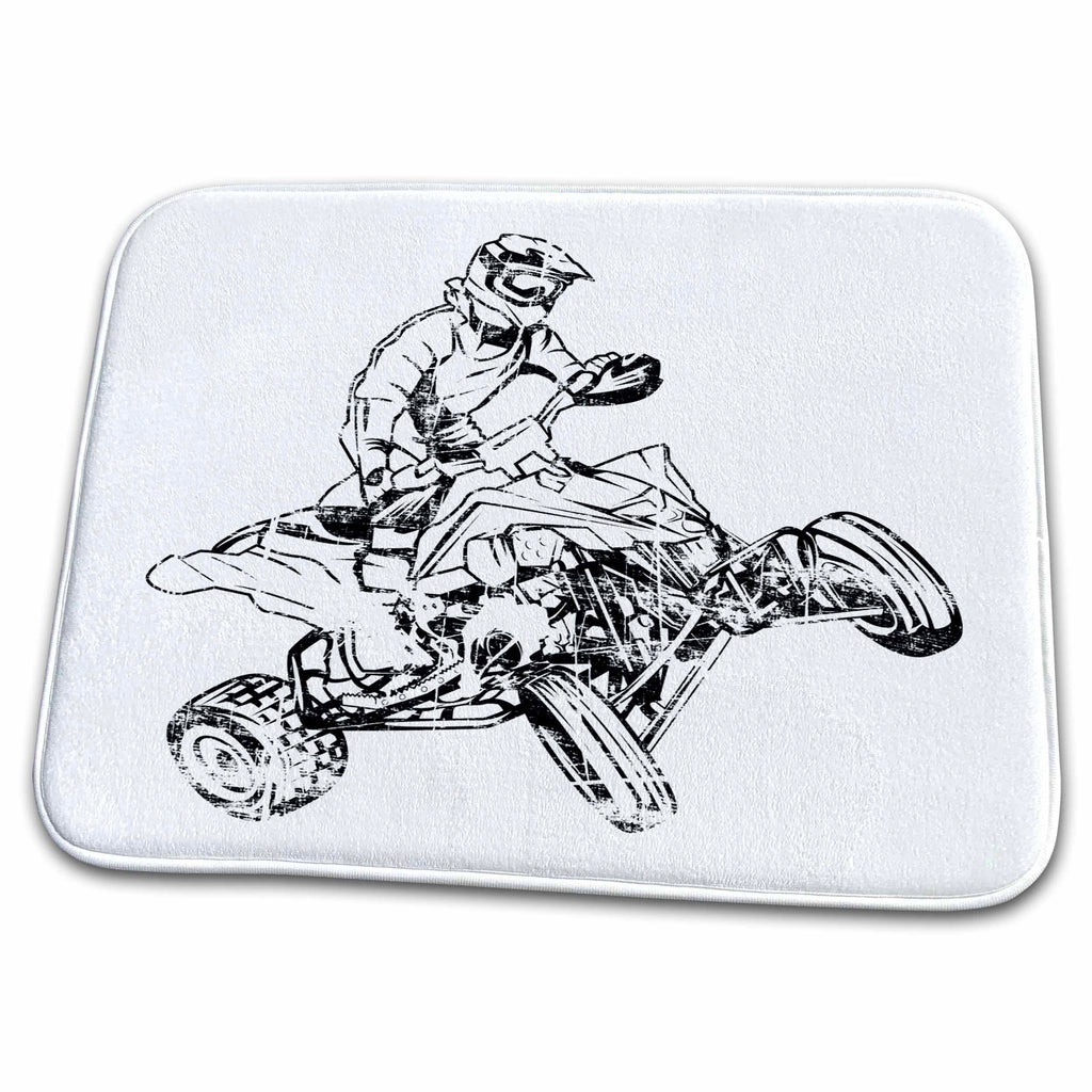 3dRose American cool ATV Four Wheeler Quad Bike Off Roader - Dish Drying Mats (ddm-261502)