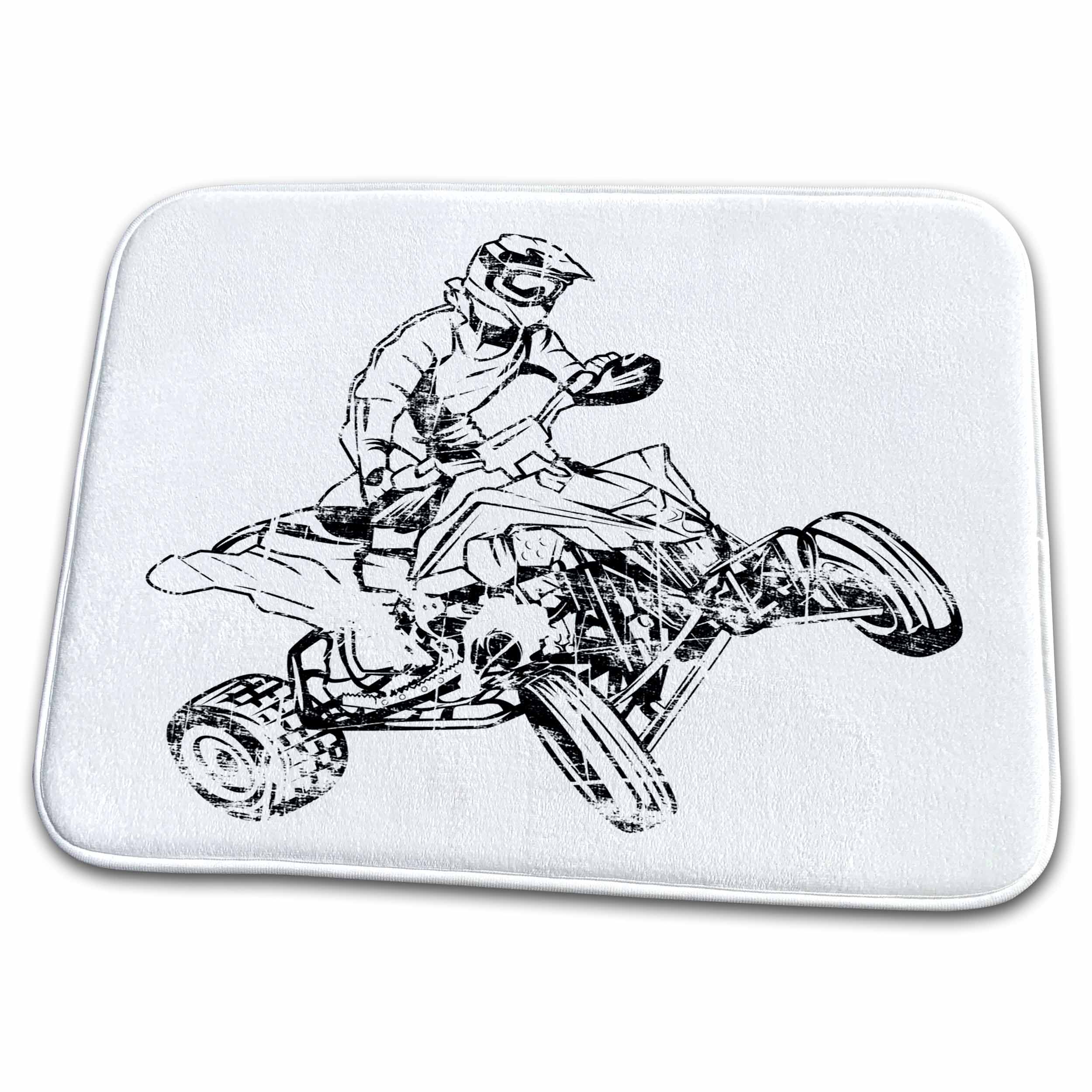 3dRose American cool ATV Four Wheeler Quad Bike Off Roader - Dish Drying Mats (ddm-261502)