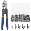 600 Pcs Wire Rope Crimping Swaging Tool Kit for Wire Cable Crimps Aluminum Double Barrel