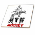 3dRose Carsten Reisinger - Illustrations - ATV Addict Rider Jumping Four Wheeler Offroad - Tiles
