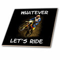 3dRose Sven Herkenrath Sport - Whatever Lets Ride with Motocross Offroad Dirtbike - Tiles (ct_320096)