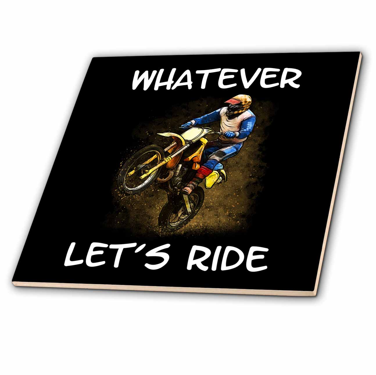 3dRose Sven Herkenrath Sport - Whatever Lets Ride with Motocross Offroad Dirtbike - Tiles (ct_320096)