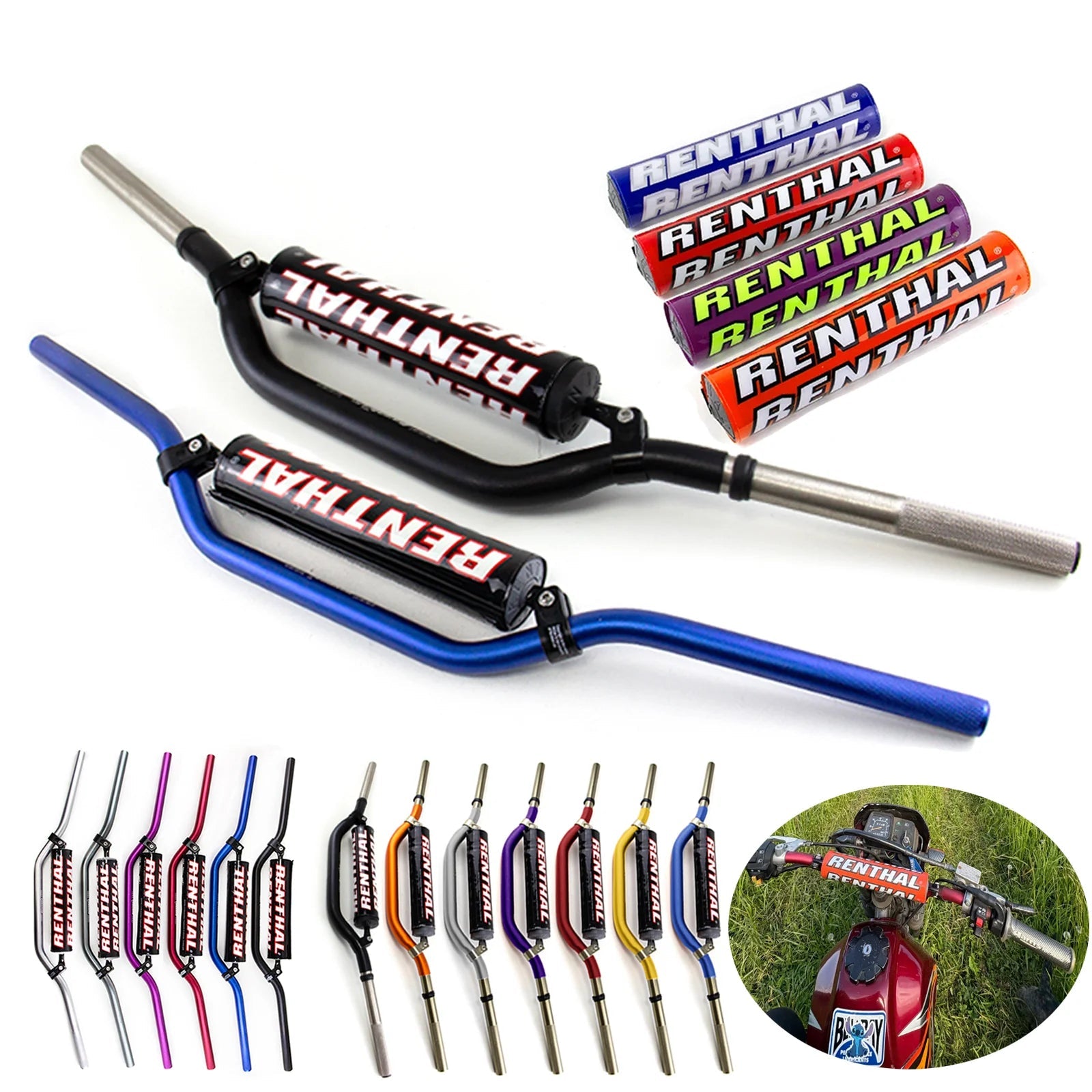 Motorcycle Handlebar Dirtbike 22 28Mm Universal for Renthal Twinwall 971 997 Grіpsi Most Bikes Handle Bar Pit Bike Accessories