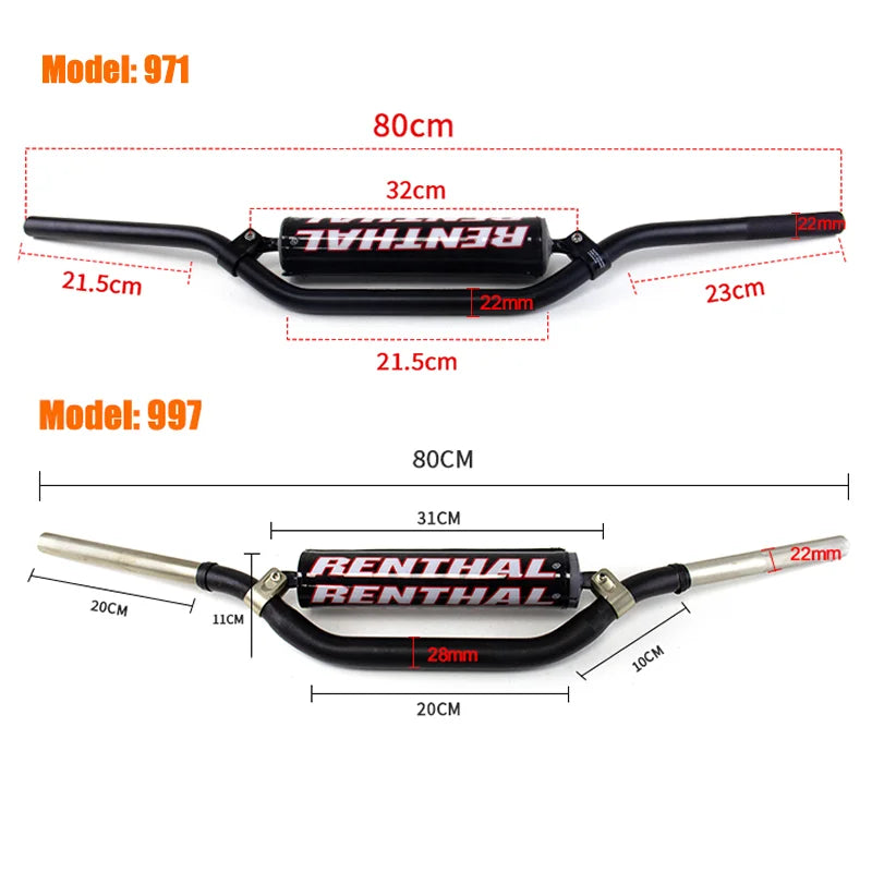 Motorcycle Handlebar Dirtbike 22 28Mm Universal for Renthal Twinwall 971 997 Grіpsi Most Bikes Handle Bar Pit Bike Accessories