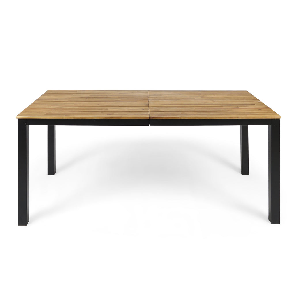 3-Piece Outdoor Acacia Wood Dining Set, 71" Rectangular Patio Table & 2 Benches