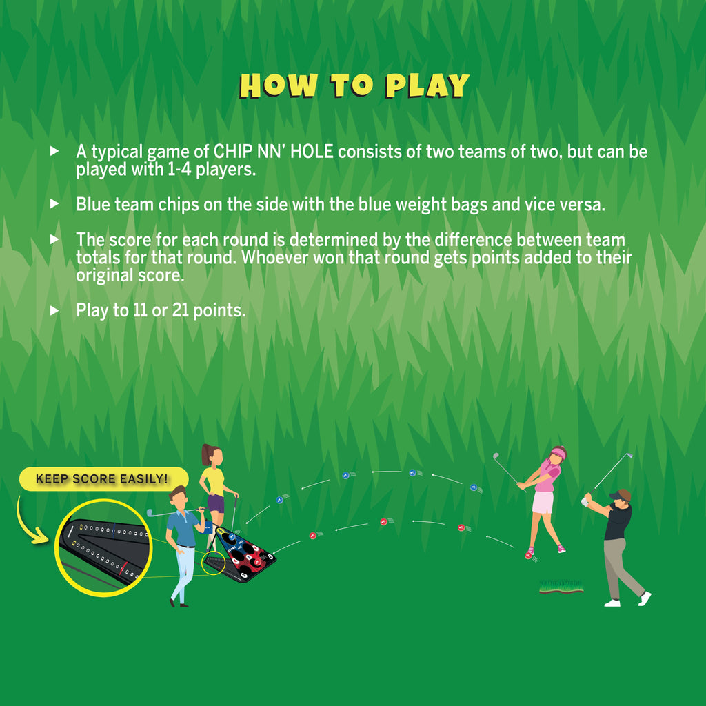 CHIP NN' HOLE Game Mode | Golf balls With Golf Mats ONLY | Targets NOT Included | Golf Meets Cornhole |