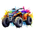 Watercolor Four Wheeler Fabric Panel 1
