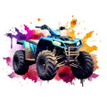 Watercolor Four Wheeler Fabric Panel 2