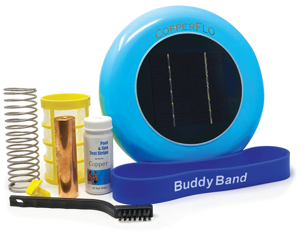 CopperFlo Solar Pool Ionizer (Up to 45K Gallons) | Inground & Above Ground Pools | Lifetime Replacement Program